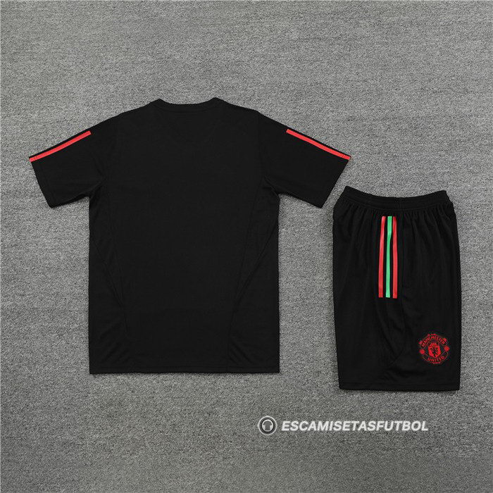 Chandal del Manchester United Manga Corta 23-24 Negro - Pantalon Corto